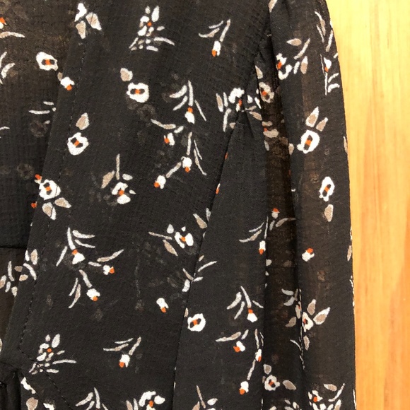 Free People Lolita Black Combo Floral Blouse - Picture 7 of 8